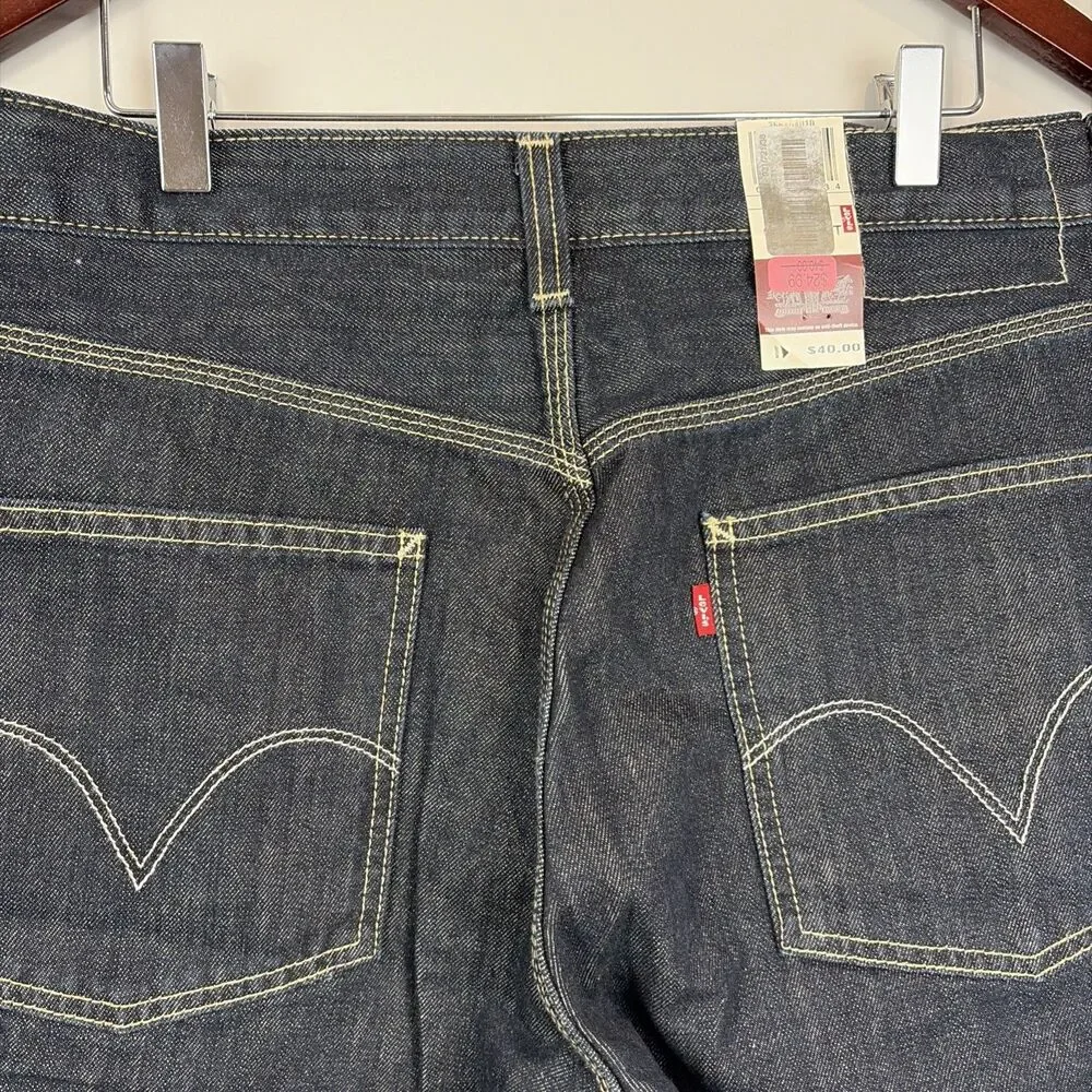 NWT Signature By Levi Strauss Men’s Denim Carpenter Shorts Dark Wash Blue Sz 32